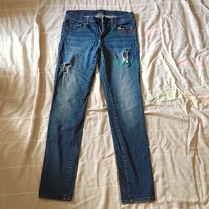 Distressed aeropostale skinny jeans (long)